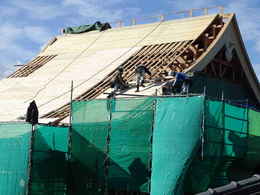 寺院仏閣の建て方・お寺の本堂新築・修復工事写真