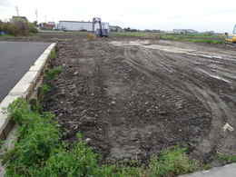 愛西市西光寺の東側大駐車場工事写真・愛知県愛西市稲葉町西光寺本堂新築工事写真