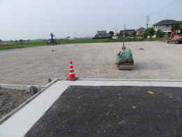 愛西市西光寺の東側大駐車場工事写真・愛西市西光寺本堂の作り方