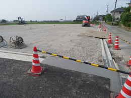 愛西市西光寺の東側大駐車場工事写真・愛知県愛西市稲葉町西光寺本堂新築工事写真