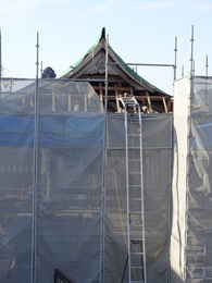 鐘楼堂・鐘つき堂の修復工事写真・愛西市西光寺本堂の作り方